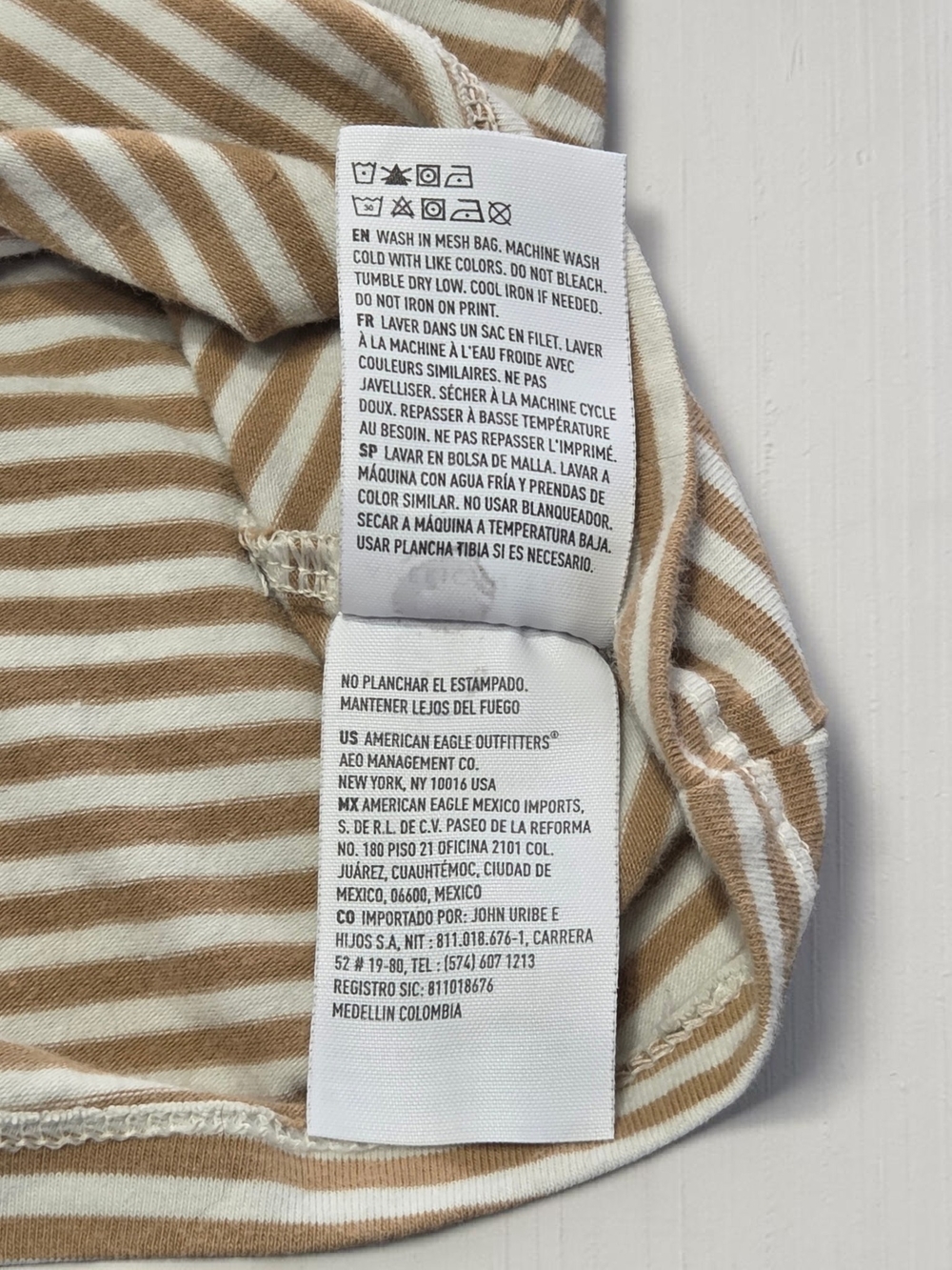 American Eagle Outfitters Beige and White Striped Tube Top-Size Med - Picture 4 of 7